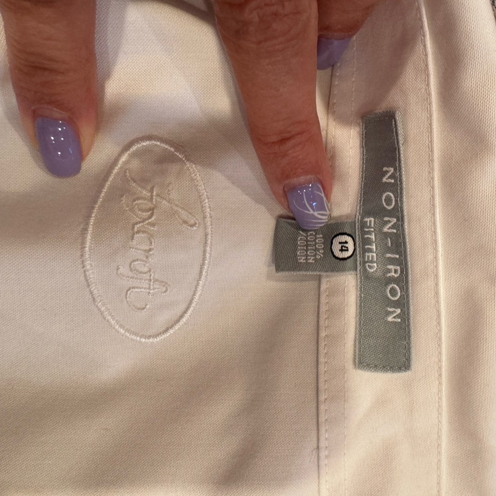 Foxcroft crisp white no-iron ruffle front shirt - Picture 5 of 7